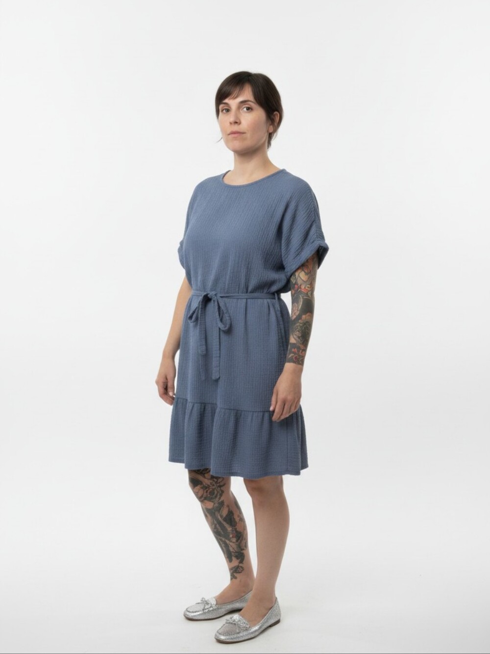 Joe Fresh Crinkle Gauze Tie-Waist Dress